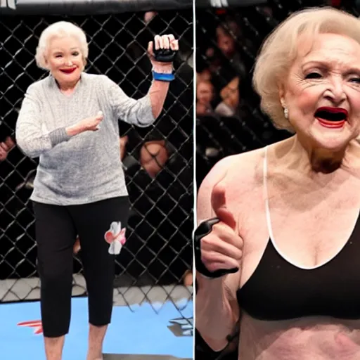 Image similar to betty white in the ufc