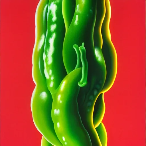 Prompt: jalapeno straw by shusei nagaoka, kaws, david rudnick, airbrush on canvas, pastell colours, cell shaded, highly detailed, intricate background, complex 3 d render, masterpiece