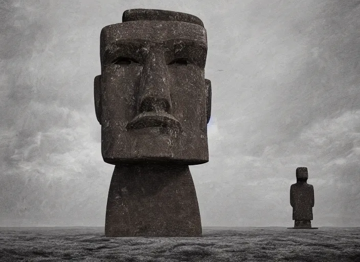 Gigachad as an Easter Island head, trending on, Stable Diffusion