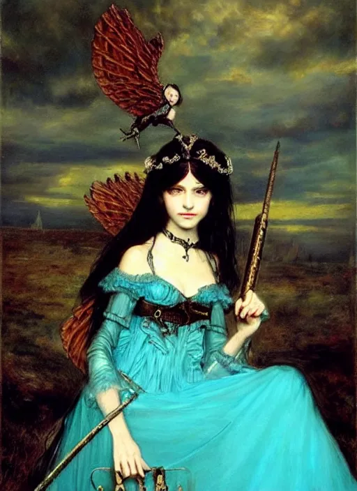 Image similar to ( ( gothic # ) ) princess portrait *. *. by william henry hunt * *, highly detailded, turquoise rust, steampunk, battle angel alita