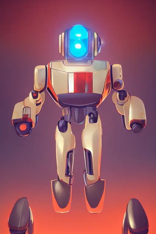 Image similar to metabots medabots medarotto medarot robot minimalist comics, behance hd by jesper ejsing, by rhads, makoto shinkai and lois van baarle, ilya kuvshinov, rossdraws global illumination ray tracing hdr radiating a glowing aura