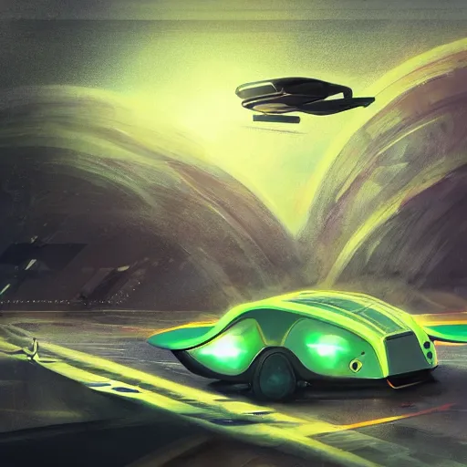 Prompt: solarpunk hovercar, clean energy, green technology, highway, sunny day, futurism, intricate, engines, glow, highly detailed, drone wings, peaceful, utopia, bright, digital painting, artstation, concept art, smooth, sharp focus, epic landscape, art by akihiko yoshida and tim mcburnie and anato finnstark