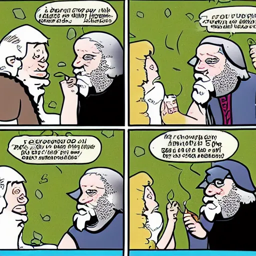 Prompt: george rr martin comic strip