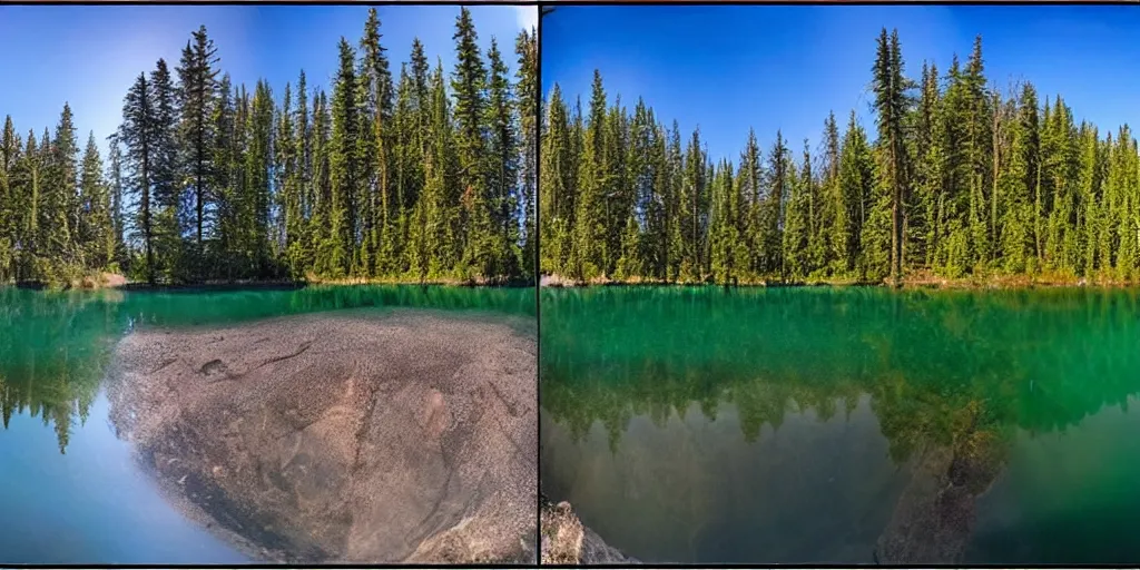 Image similar to stereo 3 6 0 panorama of a canadian lake