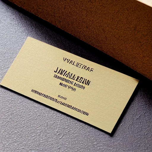 Prompt: business card embellished with a simplistic anvil inscription