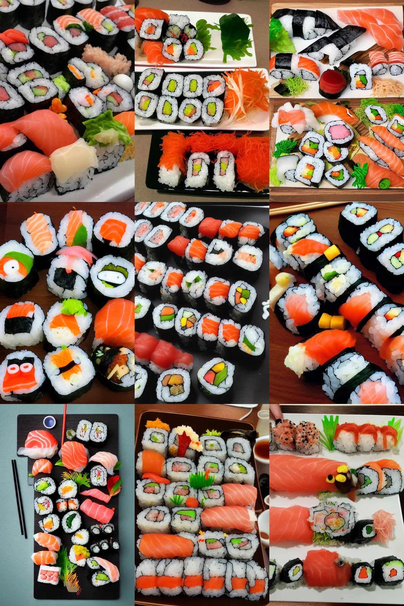 Prompt: sushi animals