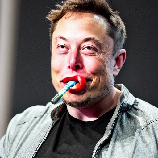 Image similar to elon musk eating crayons