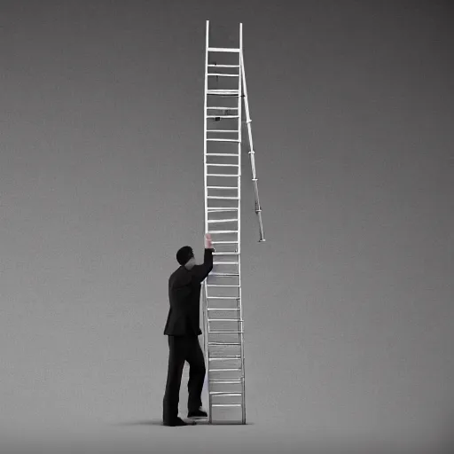 Image similar to a ladder attacking a businessman