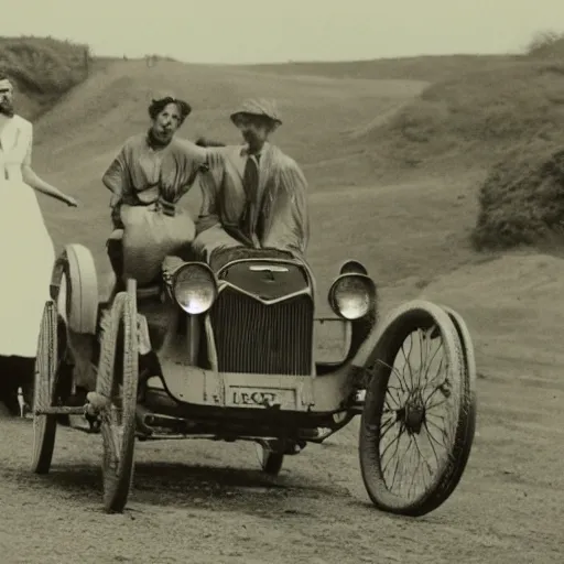 Image similar to a still of the maiden a car.