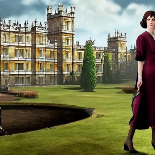 Image similar to Mary crawley plays final fantasy 7 at downton Abbey