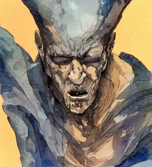 Prompt: a 3 / 4 view watercolor ink painting of a post - apocalyptic mutant sorcerer in the style of leonard boyarsky in the style of frank frazetta trending on artstation deviantart pinterest detailed realistic hd 8 k high resolution