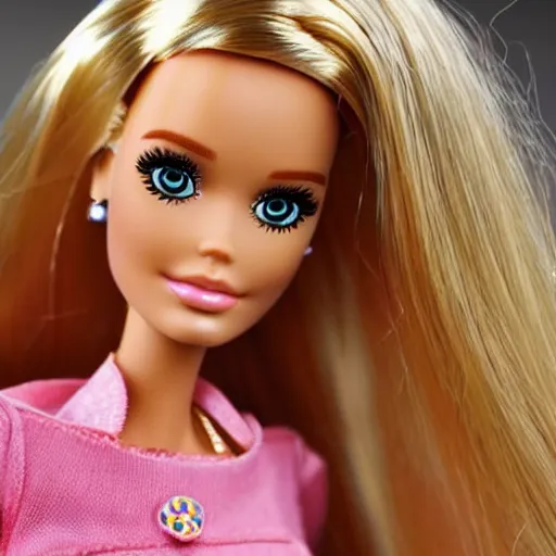 Image similar to a barbie doll as a person, realistic, detailed