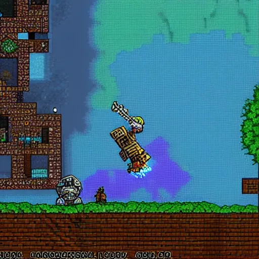 Image similar to dark souls in the style of terraria the game