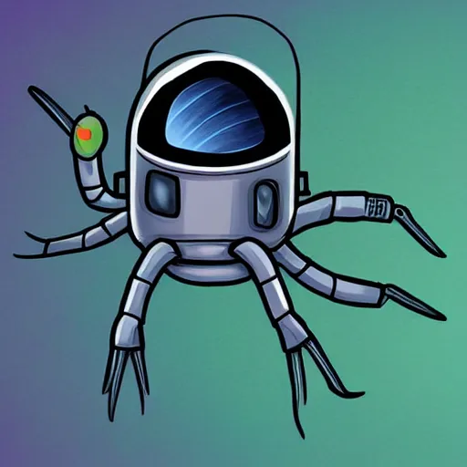 Image similar to shrimp astronaut cartoon character drawing digital art