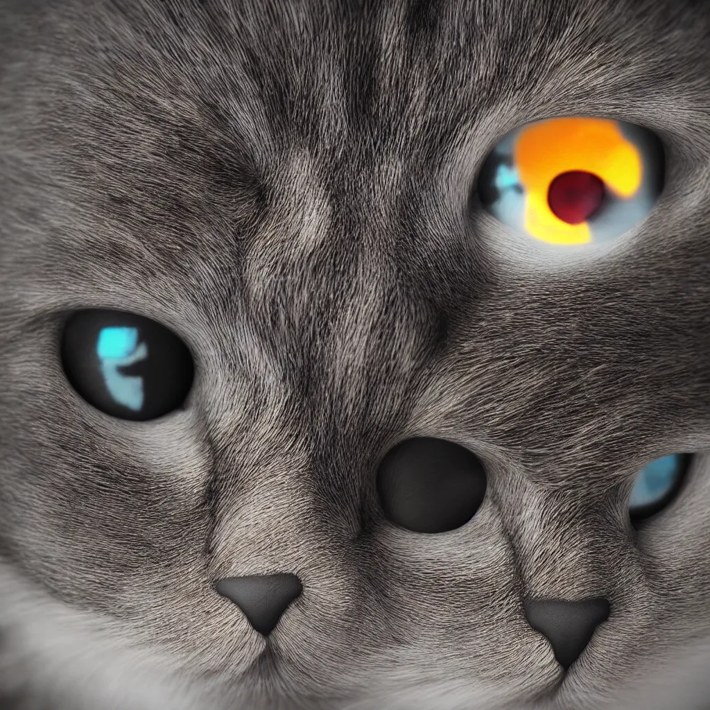 Prompt: 3 d octane render of ultra realistic cat eyeballs, trending on artstation