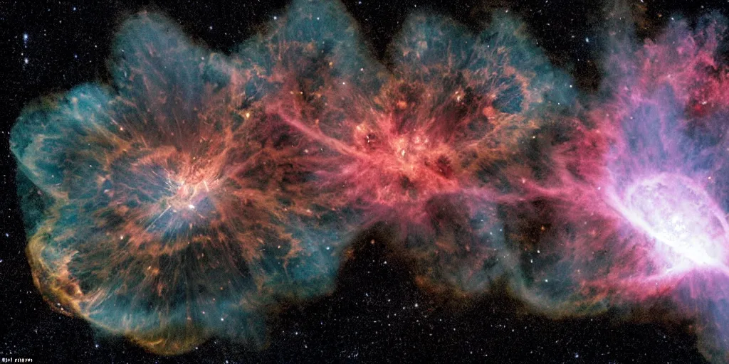 Image similar to brilliant james webb space telescope photo of the crab nebula made from real crabs