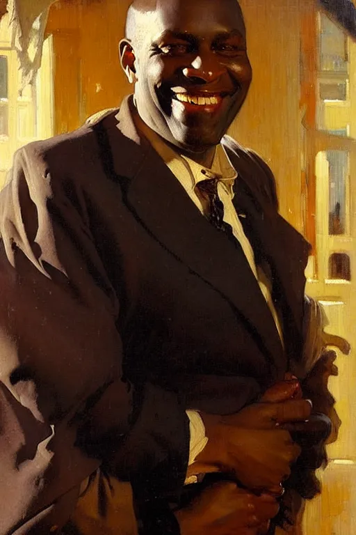 Image similar to leyendecker and solomon joseph solomon and richard schmid and jeremy lipking victorian loose genre loose painting full length portrait painting of jesus with a slight smile happy inviting