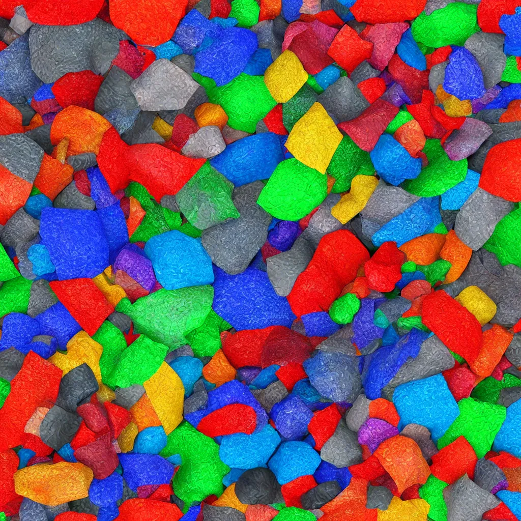 Image similar to a texture of colorful recycled plastic texture, sustainable materials, texture for 3 d, pet, hdpe, ldpe, pp, ps, pvc, pbr, pbr texture, cg, 3 d, rendering, unreal engine