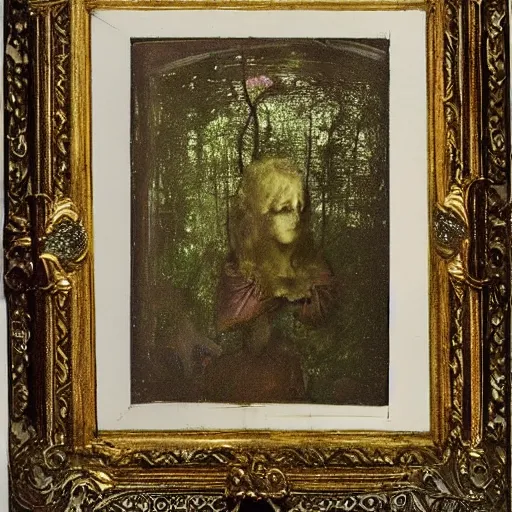 Prompt: a beautiful ivory and gold filigree forest, daguerreotype by pontormo, by gustave moreau, by Bosch, art noveau, highly detailed, strong lights, liminal, eerie, Bright pastel colors