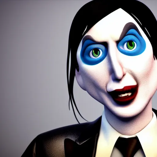 Image similar to marilyn manson as a pixar disney character from up 2 0 0 9 unreal engine octane render 3 d render photorealistic