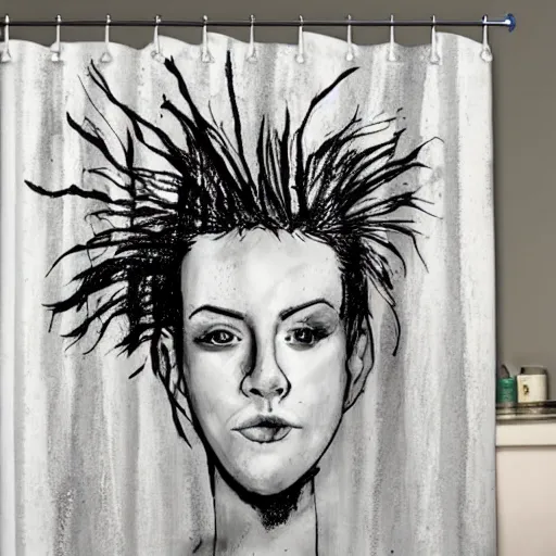 Image similar to shower bathroom hair art