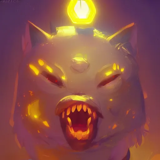 Image similar to a super cute glowing pet, yellow theme, bright art masterpiece artstation. 8 k, sharp high quality artwork in style of jose daniel cabrera pena and greg rutkowski, concept art by tooth wu, blizzard warcraft artwork, hearthstone card game artwork, cute pet