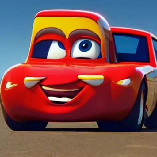 Prompt: car jesus christ dressed up like a car, as a car from the movie pixar's cars 2,