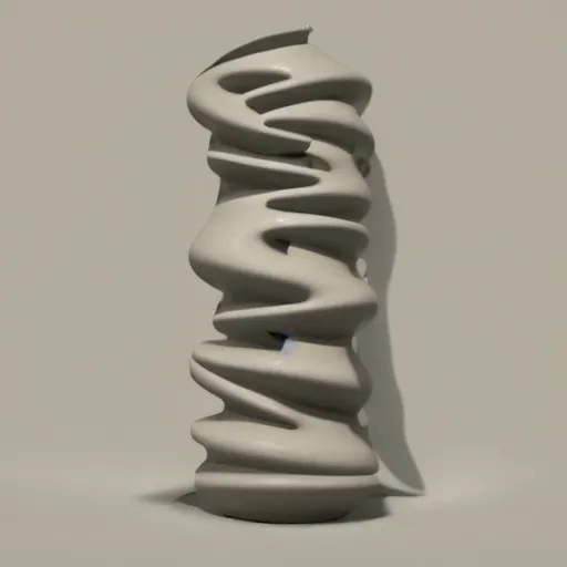 Prompt: a ceramic wind instrument made from a vertical arrangement of unglazed ceramic pipes in the shape of human vocal tracts blowing a pattern of vapour , soil background, in the style of dune , 8k , octane , frontal view