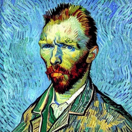 Prompt: giga chad portrait, van gogh style