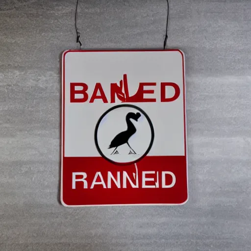 Prompt: Banned goose sign