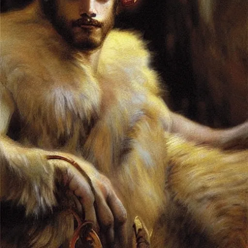 Prompt: a portrait of a wolf o'donnell, hairy, feet, tail. highly detailed painting by gaston bussiere, craig mullins, j. c. leyendecker, furry