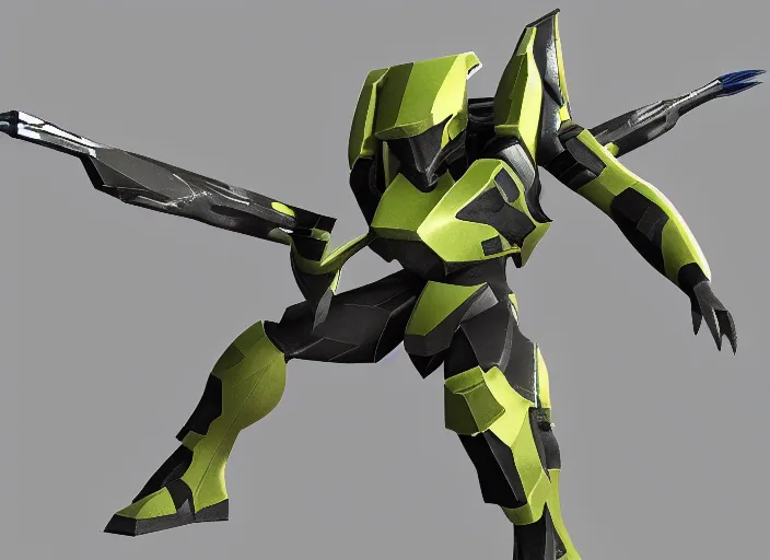 Image similar to low poly needler from halo 2. 3 d blender render. winner.