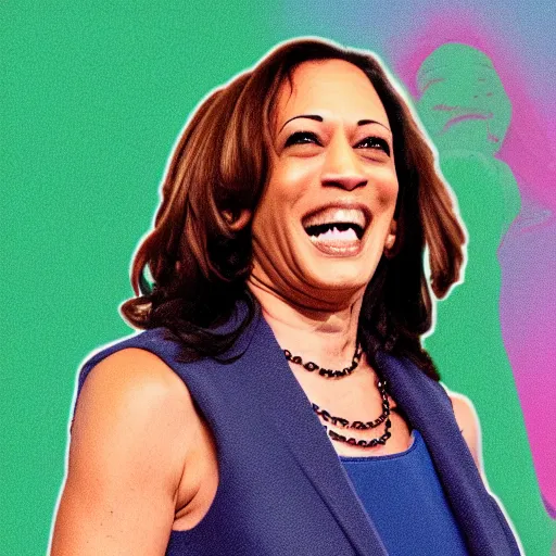 Image similar to photo of kamala harris as a candy raver girl