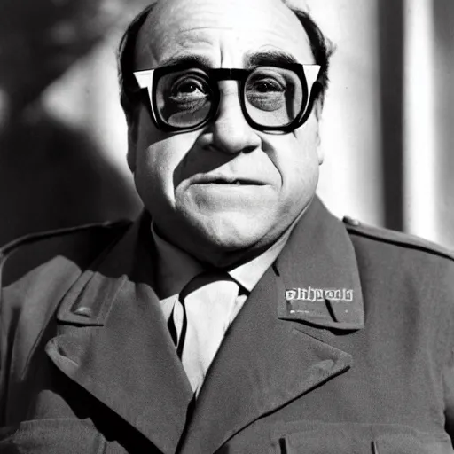 Image similar to archive photo still of Danny Devito in world war II