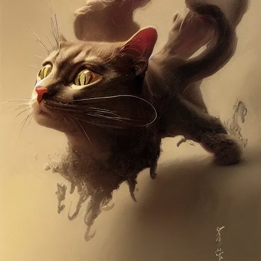 Image similar to Schrodinger cat, quantum mechanics, highly detailed, smooth, artstation, digital illustration by Ruan Jia and Mandy Jurgens and Artgerm and Wayne Barlowe and Greg Rutkowski and Zdislav Beksinski