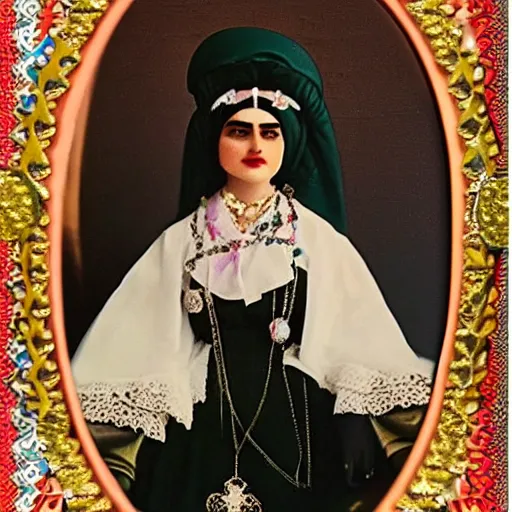 Prompt: the princess of qajar as a famous tiktok celebrity, hashtag, high resolution, modern - day, selfie