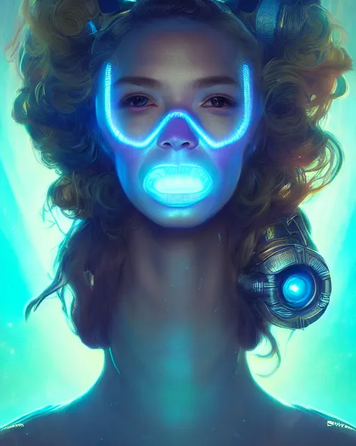 Image similar to one singular portrait of a cute bioluminescent creature, pulp scifi, highly detailed, digital painting, moody cinematic lighting, hyperrealism, dark retrowave, art by stanley lau and artgerm and magali villeneuve and alphonse mucha, artstation, octane render, cgsociety