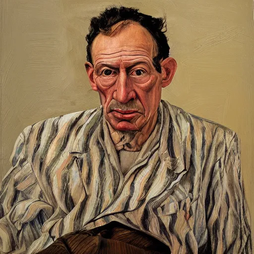 Image similar to high quality high detail painting by lucian freud, hd, portrait of gustavo fringe