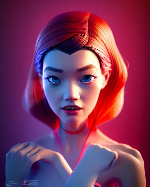 Image similar to richly detailed color illustration of a 3d-animation-made-in-cinema4d illustrated by Artgerm and Mina Petrovic and Timothy Kong and Marina Federovna. 3D shadowing