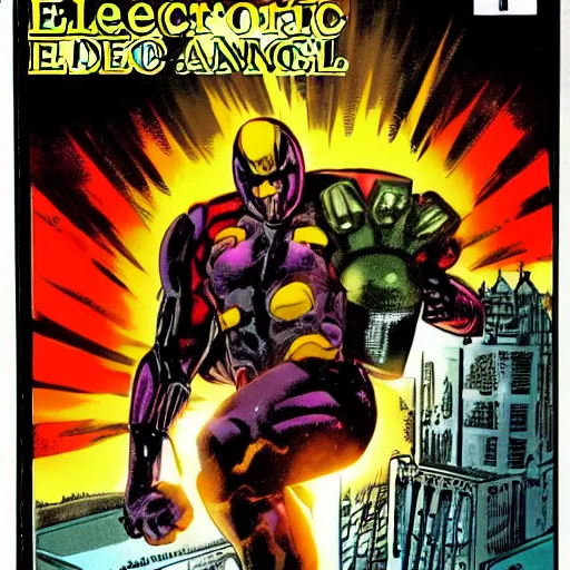 Image similar to comic book cover of the first edition of Electric Angel, published by 111 comics in 1011