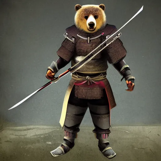 Image similar to a bear samurai warrior