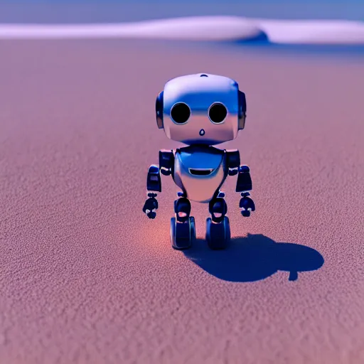 Image similar to a cute little robot is made of sand. super realistic 8 k render of a elegant, cinematic composition