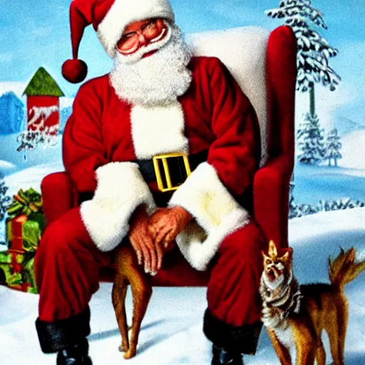 Image similar to santa with hairy claws
