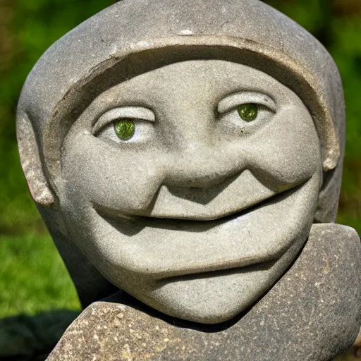 Image similar to statue grinning stone