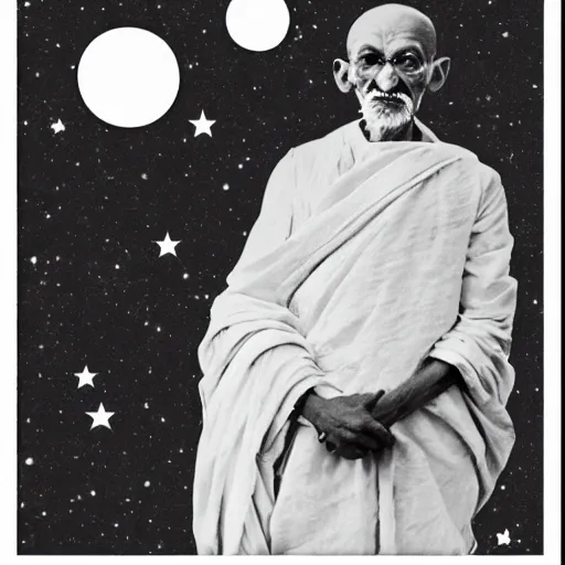 Prompt: Mahatma Gandhi in space nirvana