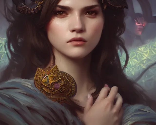 Image similar to photography of lorena alvarez ga ³ mez, deep focus, d & d, fantasy, intricate, elegant, highly detailed, digital painting, artstation, concept art, matte, sharp focus, illustration, hearthstone, art by artgerm and greg rutkowski and alphonse mucha