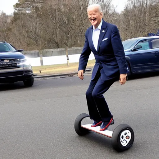 Prompt: biden riding a onewheel