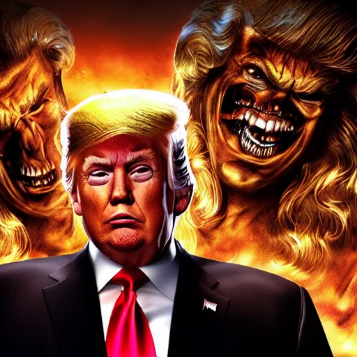 Prompt: Portrait of Donald Trump as Duke Nukem, amazing splashscreen artwork, splash art, head slightly tilted, natural light, elegant, intricate, fantasy, atmospheric lighting, cinematic, unreal engine