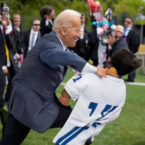 Image similar to joe biden tackling joe biden