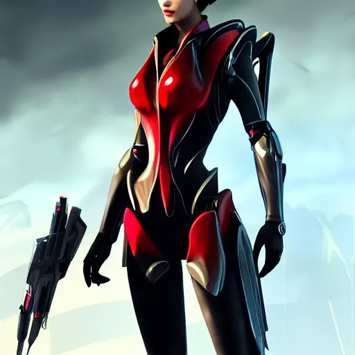 Image similar to A combination of Ada Wong's and Grace Kelly's and Ashley Greene's appearances wearing Interceptor's armor from Anthem, high tech, action shot, angular, full body portrait, futuristic, dramatic, fantasy, intricate, elegant, highly detailed, digital painting, artstation, concept art, matte, sharp focus, illustration, 8K, art by Donato Giancola and James Gurney